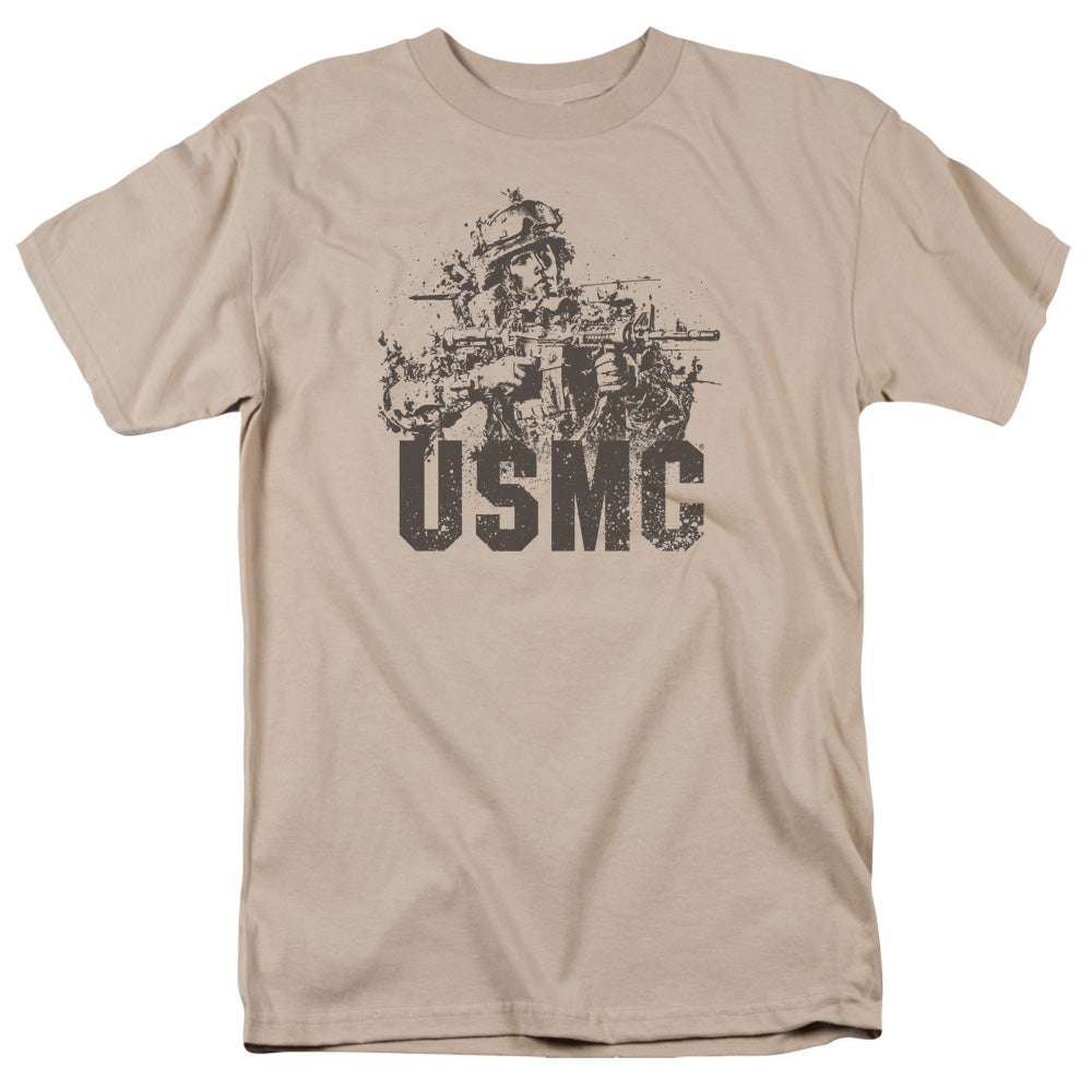 Us Marine Corps Statue Mens T Shirt Sand Officially Licensed
