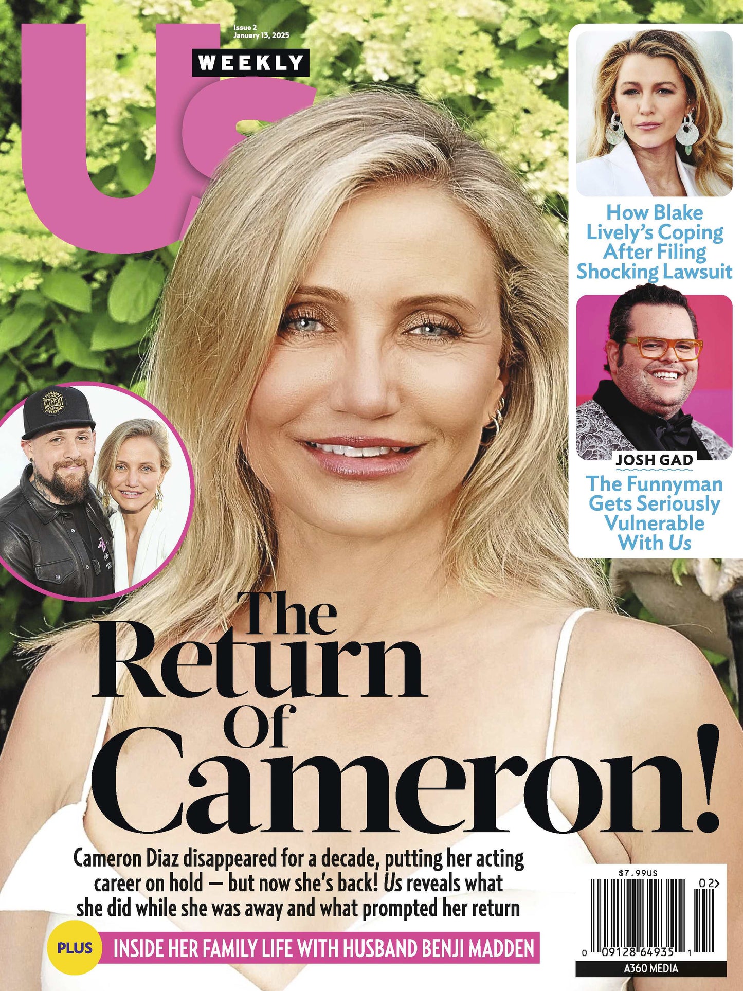 Us Weekly - 01.13.25: The Return Of Cameron Diaz, How She Disappeared For A Decade, How Blake Lively's Coping After Filing Shocking Lawsuit, Funnyman, Josh Gad, Gets Serious With Us Weekly & More!
