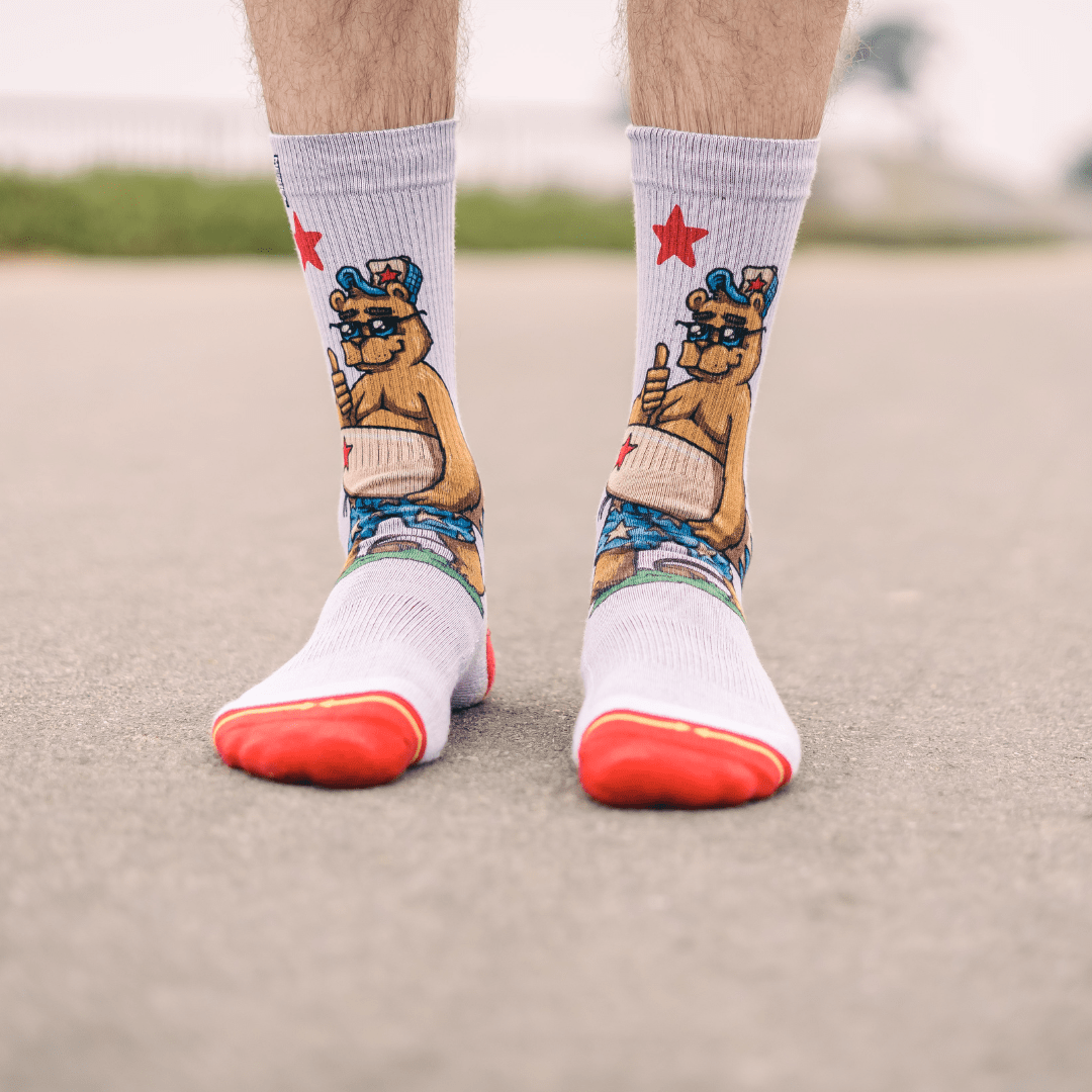 Cali Bear Adult Crew Socks