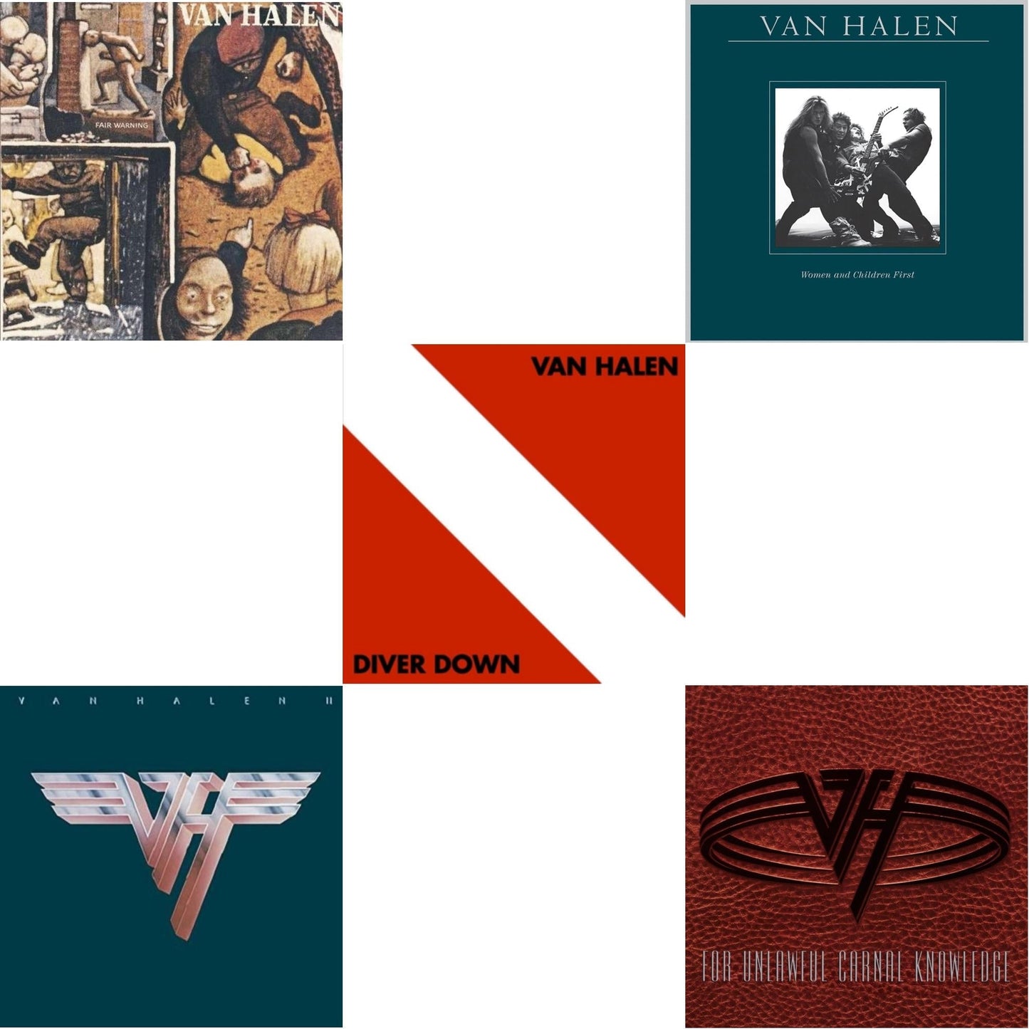 Van Halen - Van Halen Ii (180G/Remastered) & Women & Children First & Fair Warning & Diver Down & For Unlawful Carnal Knowledge (2LP/Blu-Ray/2CD)
