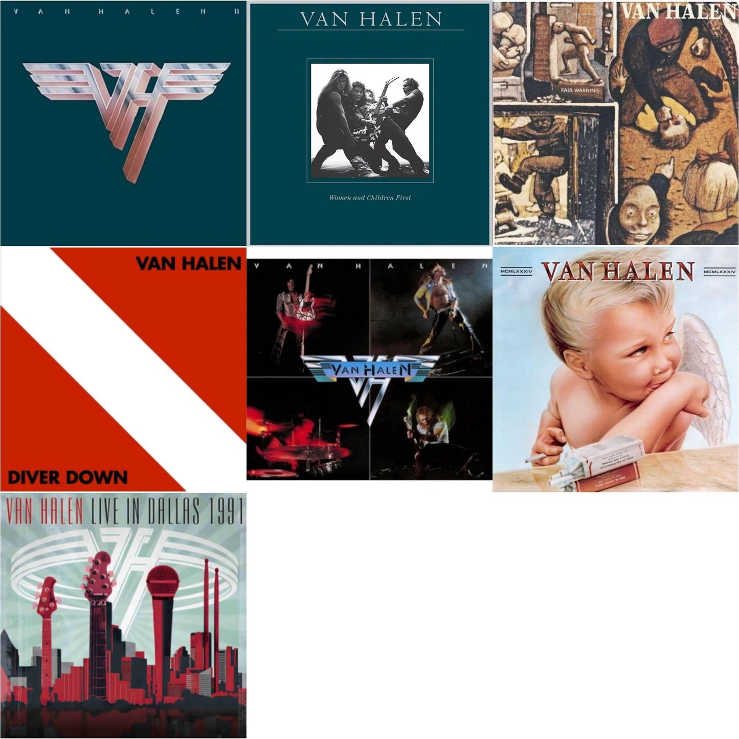 Van Halen - Van Halen Ii (180G/Remastered) & Women & Children First & Fair Warning & Diver Down & Van Halen (Digitally Remastered) & 1984 & Live In Dallas 1991 (X) (2LP)