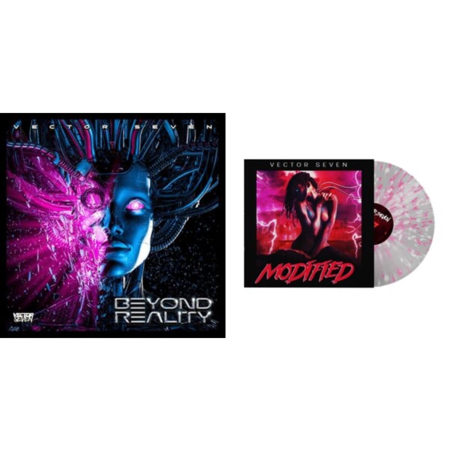 Vector Seven - Beyond Reality (Half Magenta/Half Blue LP Vinyl) & Modified (2-Color Splatter LP Vinyl)