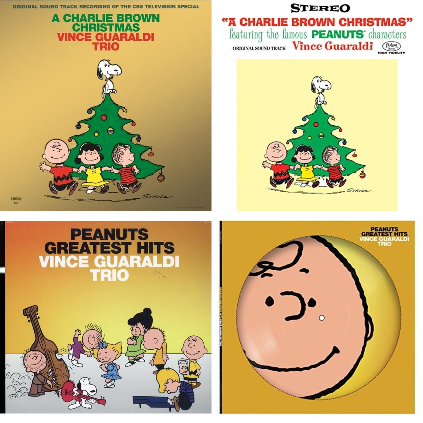 Vince Trio Guaraldi - Charlie Brown Christmas (180G) & Peanuts Greatest Hits & Peanuts Greatest Hits (Picdisc) & Charlie Brown Christmas (2022 Gold Foil Edition) - LP Vinyl Bundle