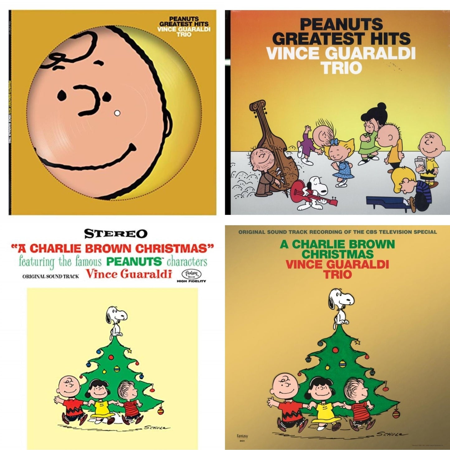 Vince Trio Guaraldi - Peanuts Greatest Hits (Picdisc) & Peanuts Greatest Hits & Charlie Brown Christmas (180G) & Charlie Brown Christmas (2022 Gold Foil Edition) - LP Vinyl Bundle