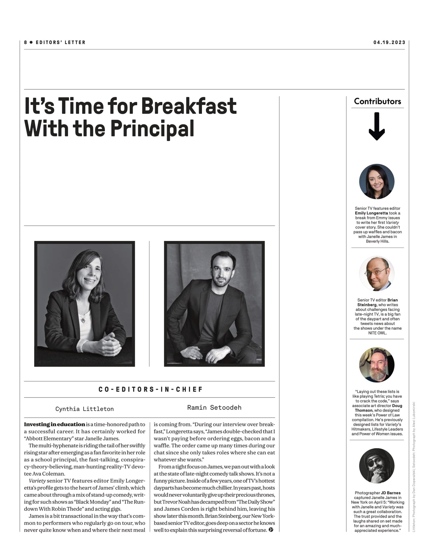 Variety - 23.04.19 Edition: Abbott Elementary's Hilarious Principal Janelle James Has Found Success On Her Own Terms, Late-Night Alarm Bells, Ryan Seacrest On Why He Left Live With Kelly & Ryan & More