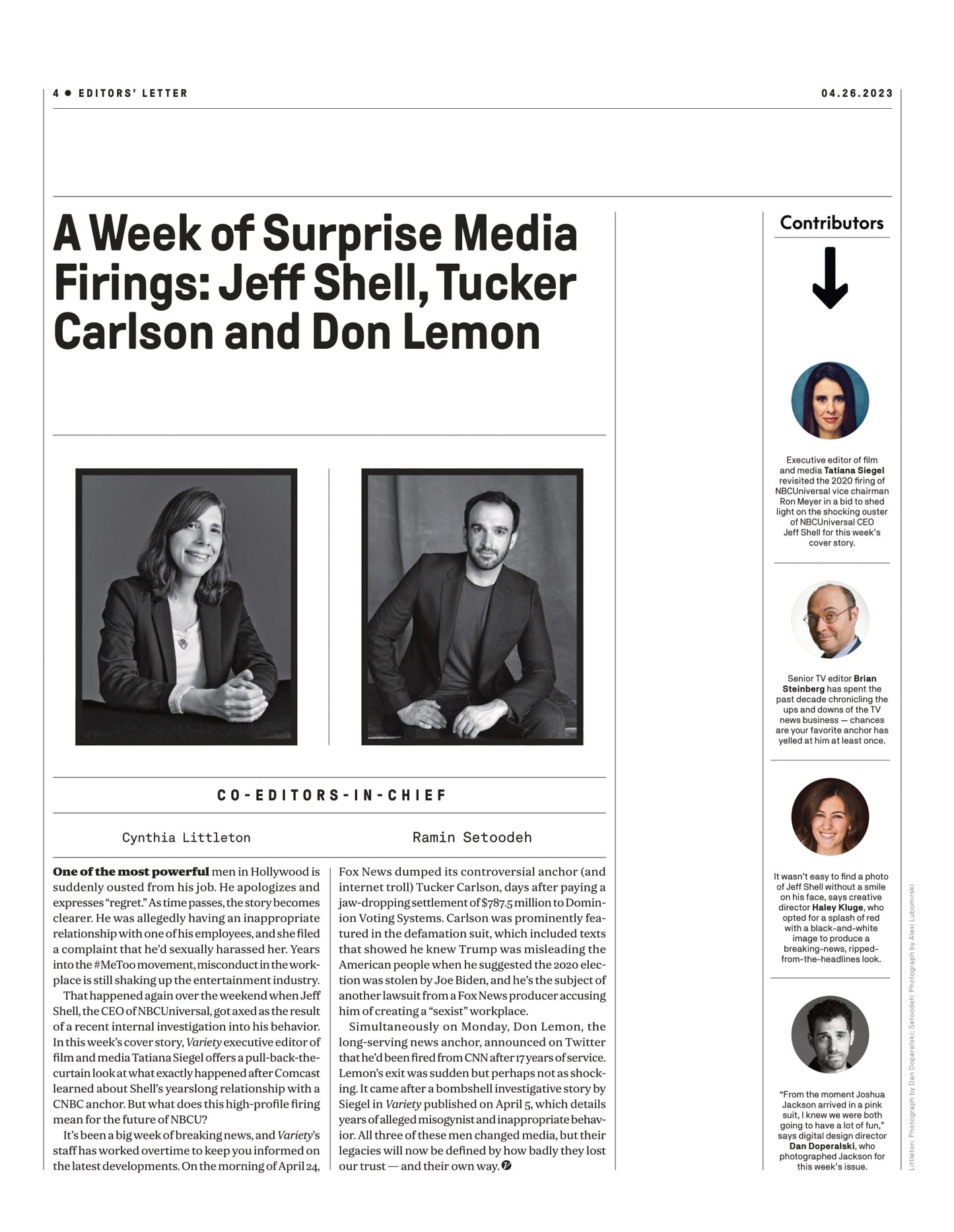 Variety - 23.04.26 Edition: Shell Shocked, Sex Scandal & Sudden Fall Of NBC Universal CEO Jeff Shell, What's Next For Comcast?, Joshua Jackson Talks Intimacy Work In TV's Fatal Attraction & More!