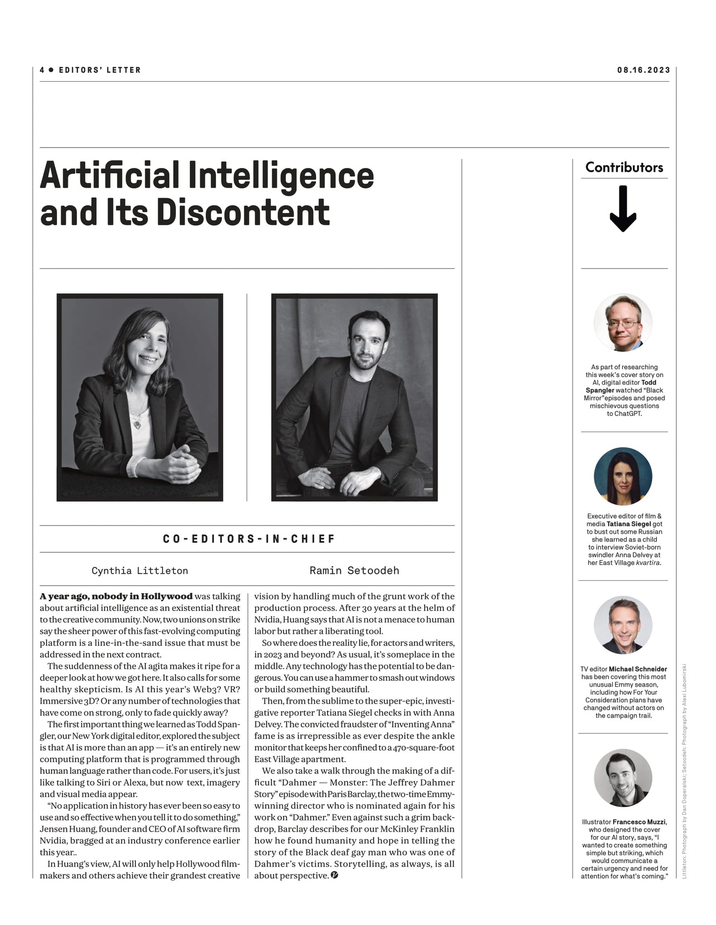 Variety - 23.08.16 Edition: Will AI Hurt Hollywood?, Real Danger Of It Replacing Actors & Writers, Can We Trust Anna Delvey?, How COVID Blew Up Summer Blockbuster Budgets, Hell Of Self-Taping & More!