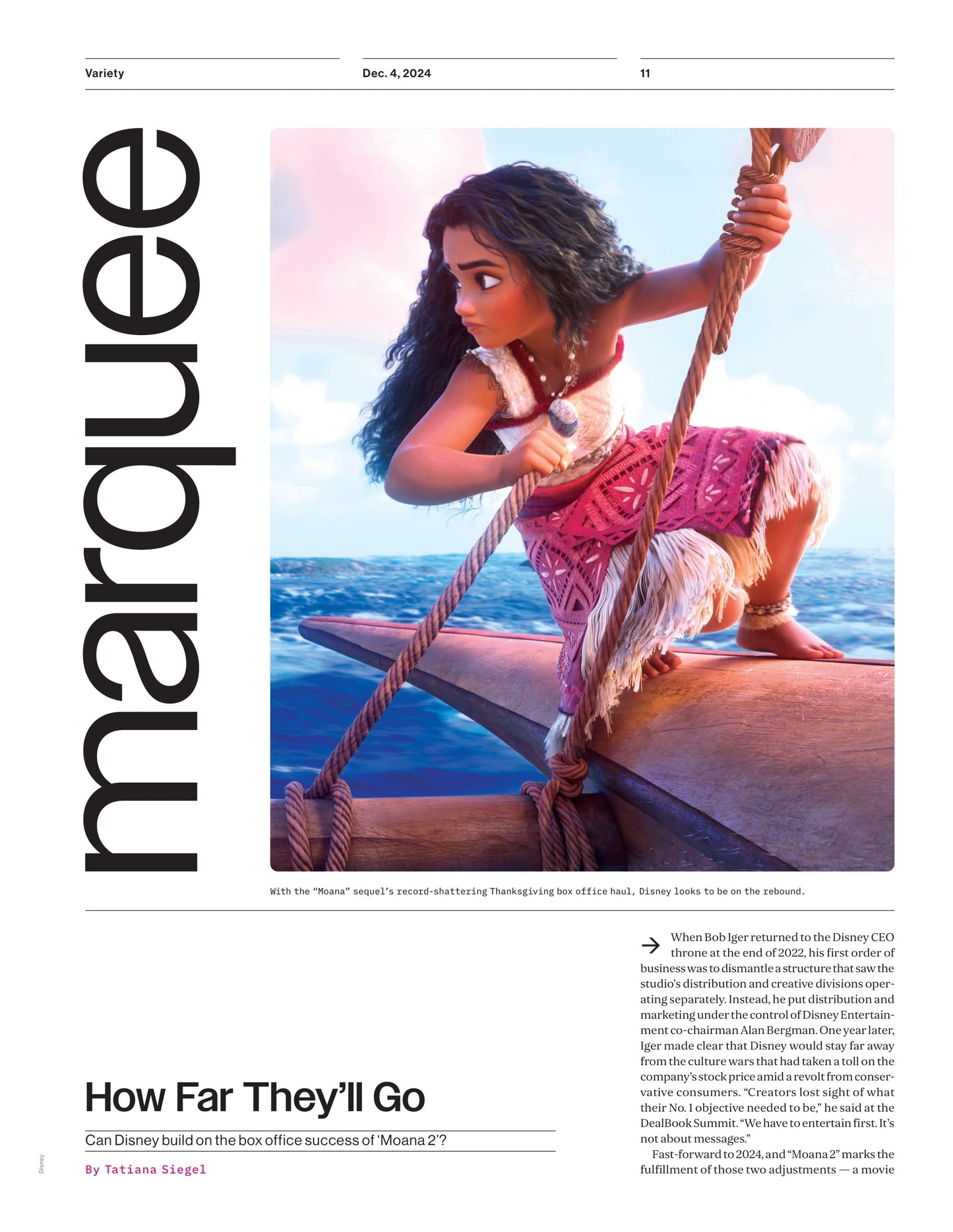 Variety - 24.12.04 Edition: Hitmakers Of The Year Charli XCX & More Chart-Topping Musical Geniuses Share Cultural Impact, Moana 2, Amy Adams' Nightbitch Premiere, Contenders For Oscar Shortlist & More