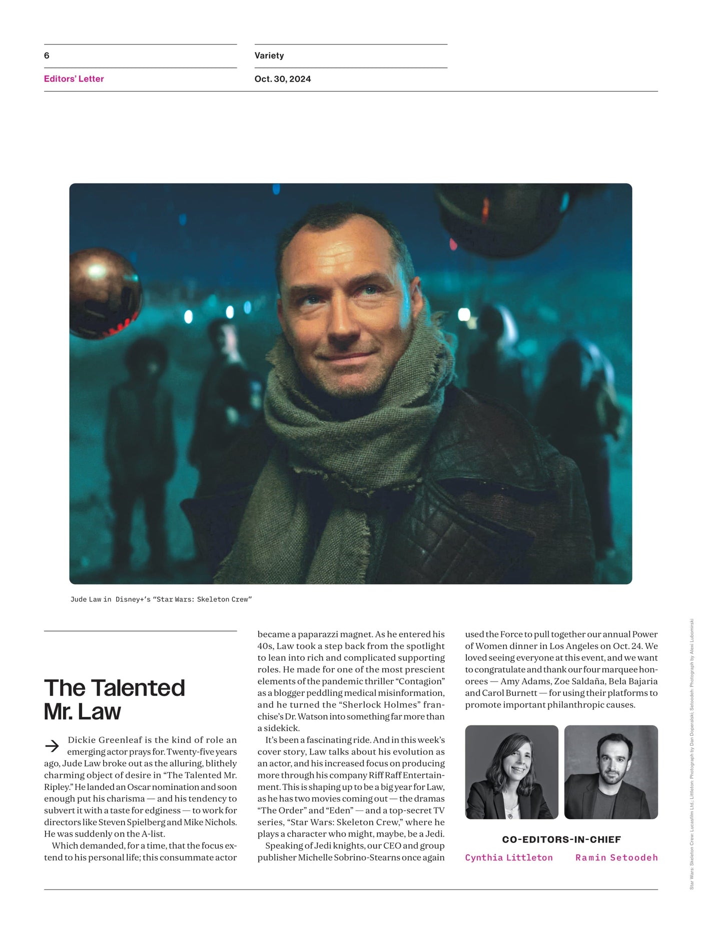 Variety - 24.10.30 Edition: Jude Law Strikes Back! Busier Than Ever At 51, The Talented Mr. Ripley Actor Gears Up For Awards Season & Star Wars, Paddington in Peru, Season 2 Of The Diplomat & More!