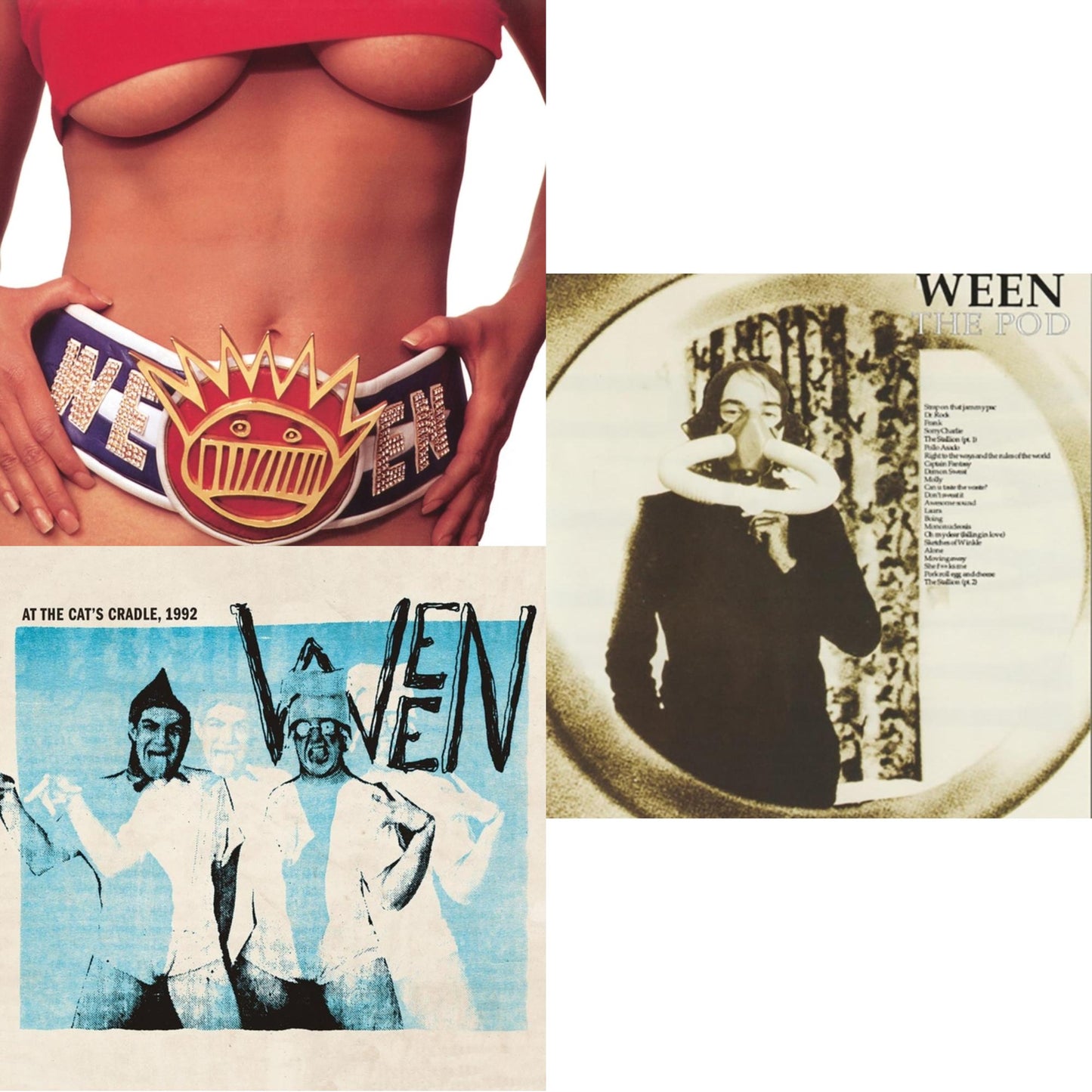Ween - Chocolate & Cheese (3LP) & At The Cat's Cradle, 1992 (Milky Clear Vinyl/2LP) & Pod (Fuscus (Brown & Cream Vinyl) Edition) (2LP)