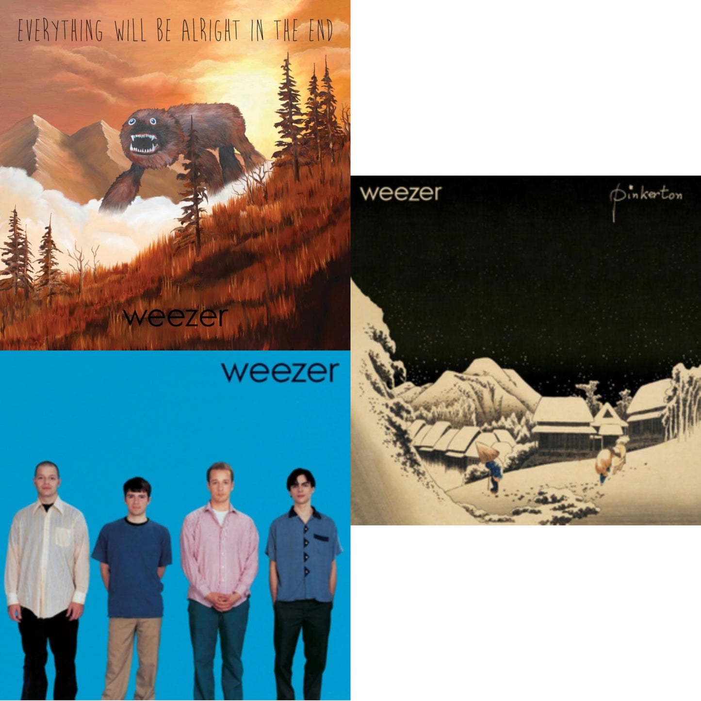 Weezer - Everything Will Be Alright In The End & Weezer (Blue Album) & Pinkerton - LP Vinyl Bundle