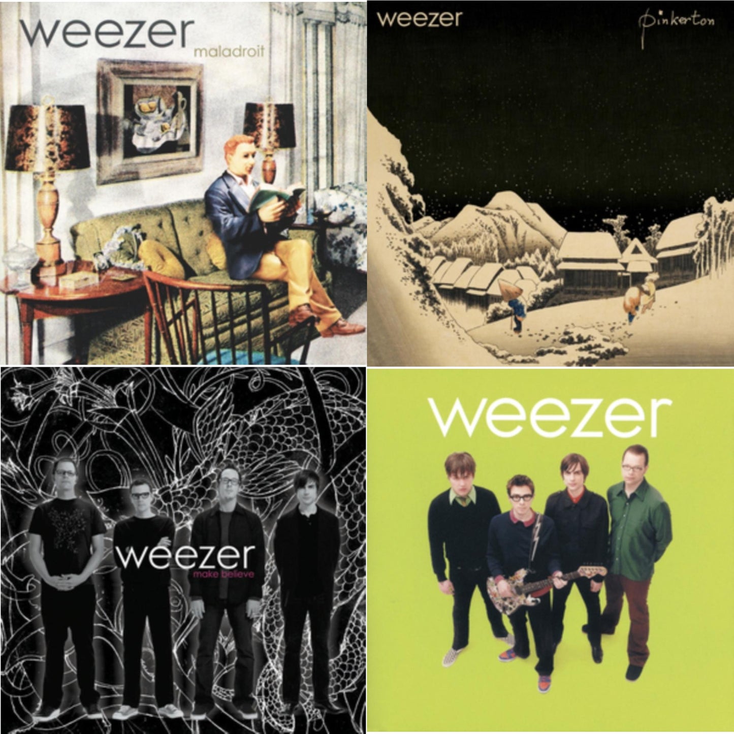 Weezer - Pinkerton & Weezer (Green Album) & Maladroit & Make Believe - LP Vinyl Bundle