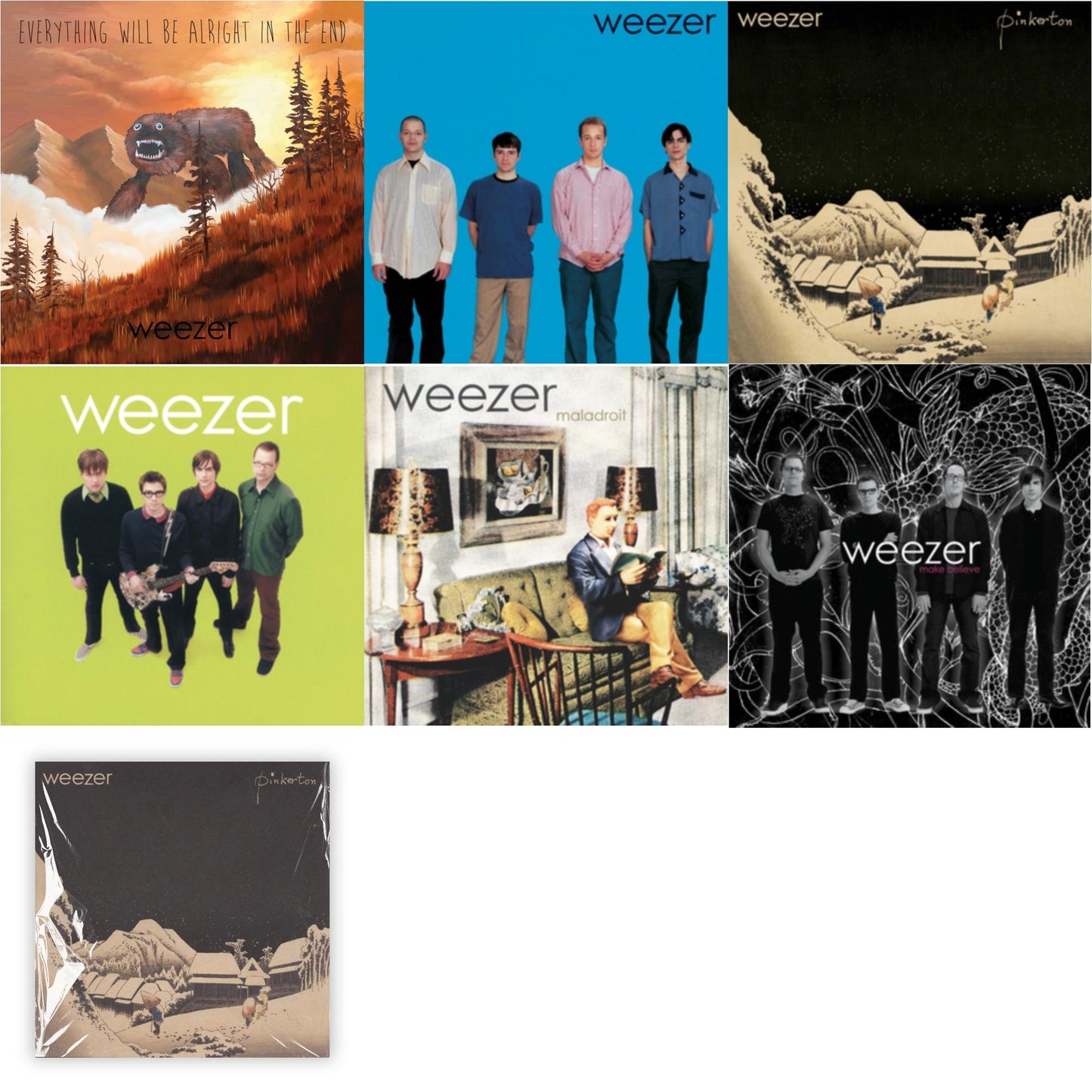 Weezer - Everything Will Be Alright In The End & Weezer (Blue Album) & Pinkerton & Weezer (Green Album) & Maladroit & Make Believe & Weezer (Red Album) - LP Vinyl Bundle
