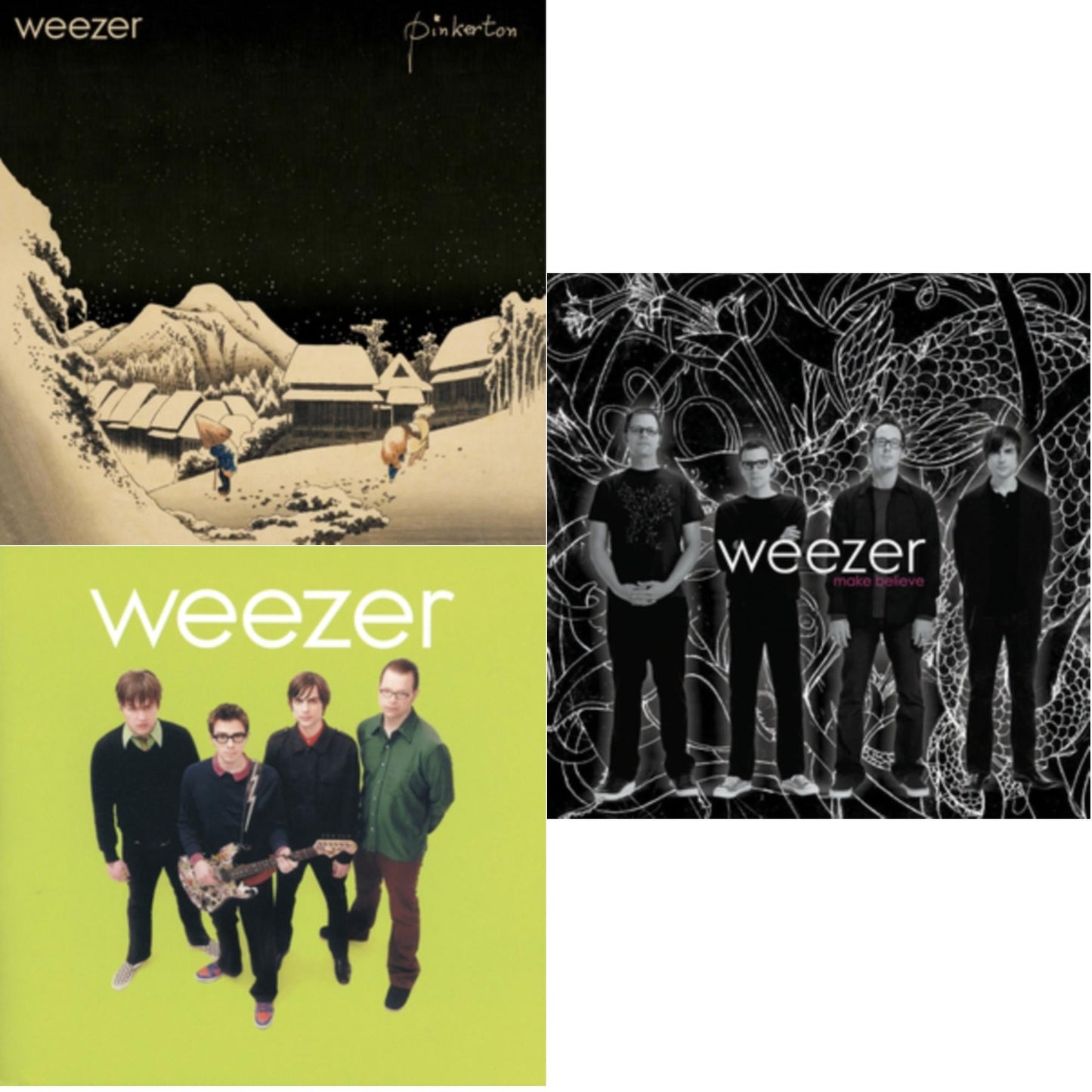 Weezer - Pinkerton & Weezer (Green Album) & Make Believe - LP Vinyl Bundle