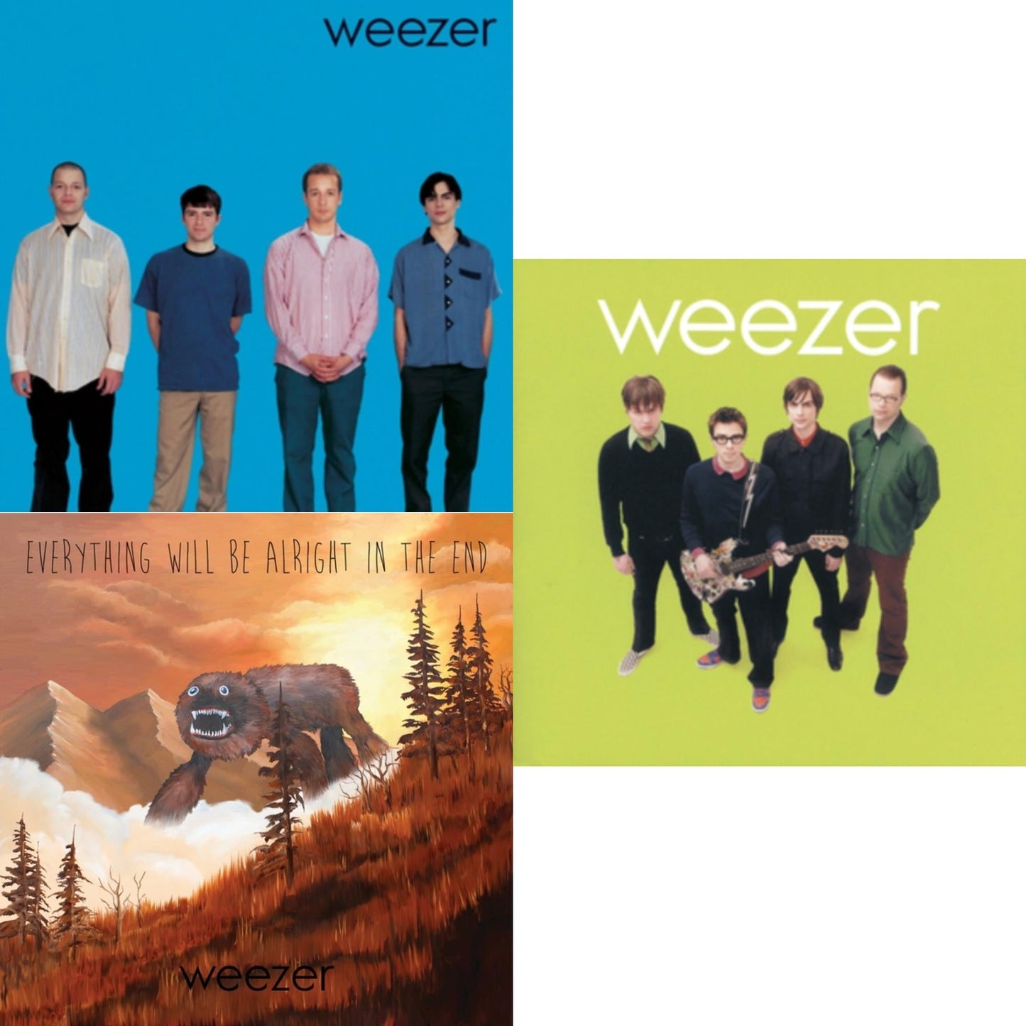Weezer - Everything Will Be Alright In The End & Weezer (Blue Album) & Weezer (Green Album) - LP Vinyl Bundle