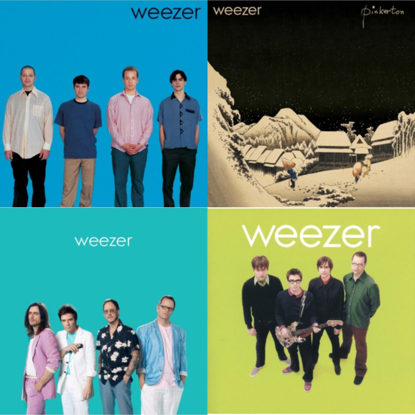 Weezer - Weezer: Teal Album & Weezer (Blue Album) & Pinkerton & Weezer (Green Album) - LP Vinyl Bundle