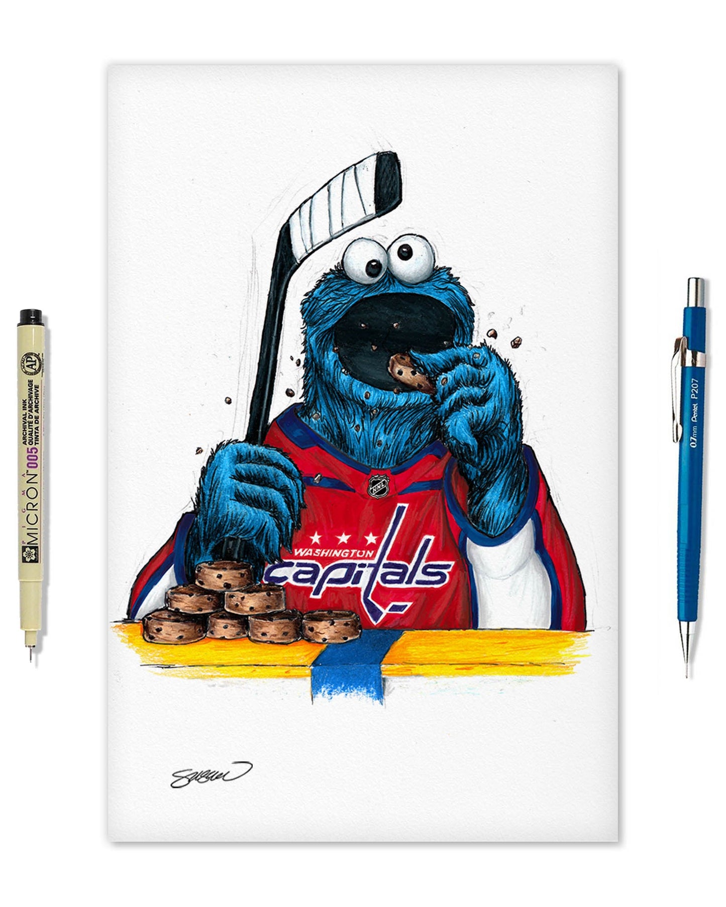 Cookie Monster x NHL Capitals Limited Edition Art Print