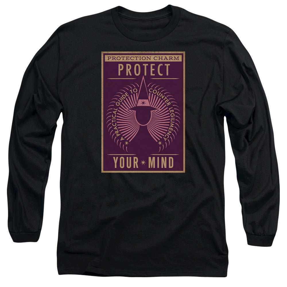 Fantastic Beasts Protect Your Mind Mens Long Sleeve Shirt Black Officially Licensed Officially Licensed