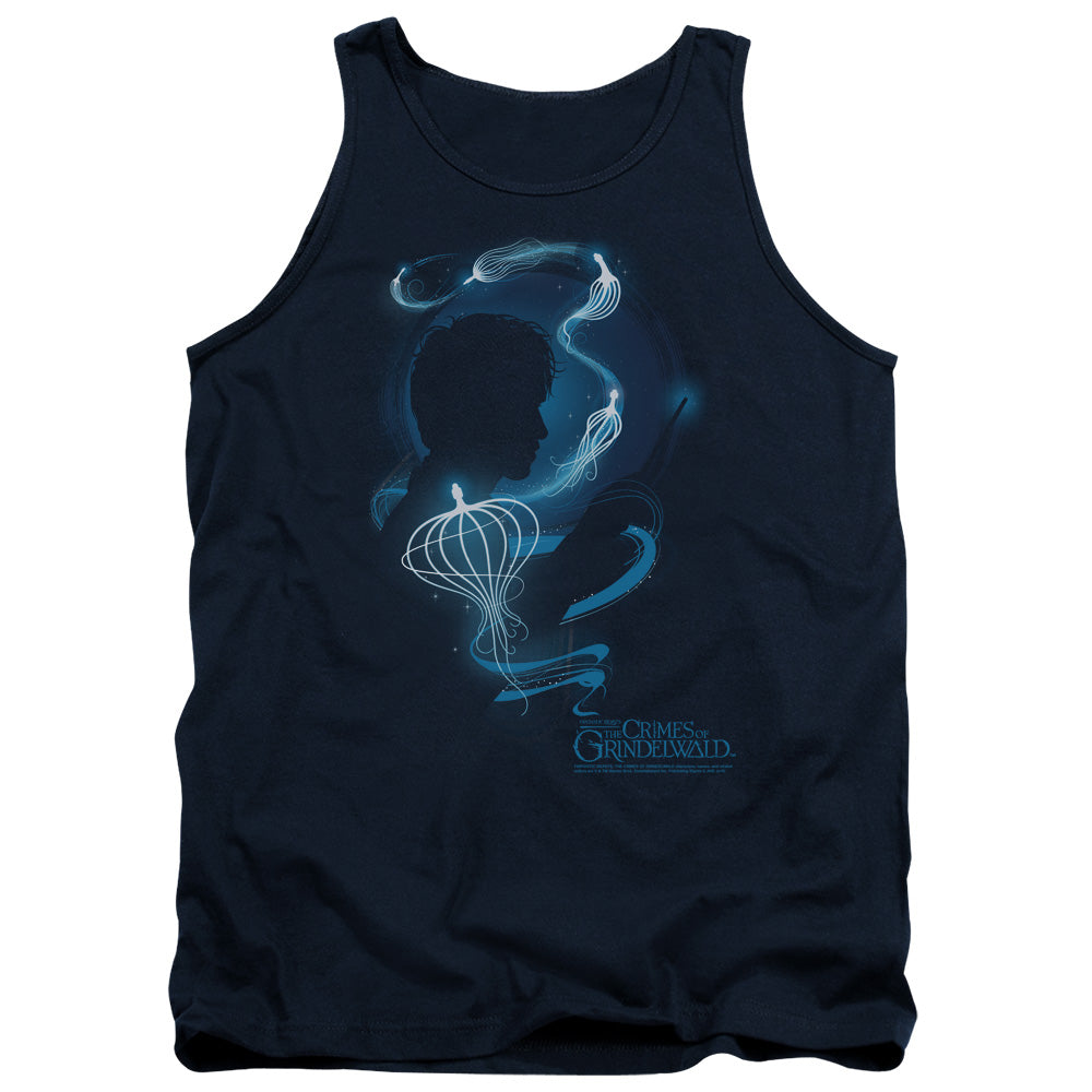 Fantastic Beasts 2 Newt Silhouette Mens Tank Top Shirt Navy Officially Licensed