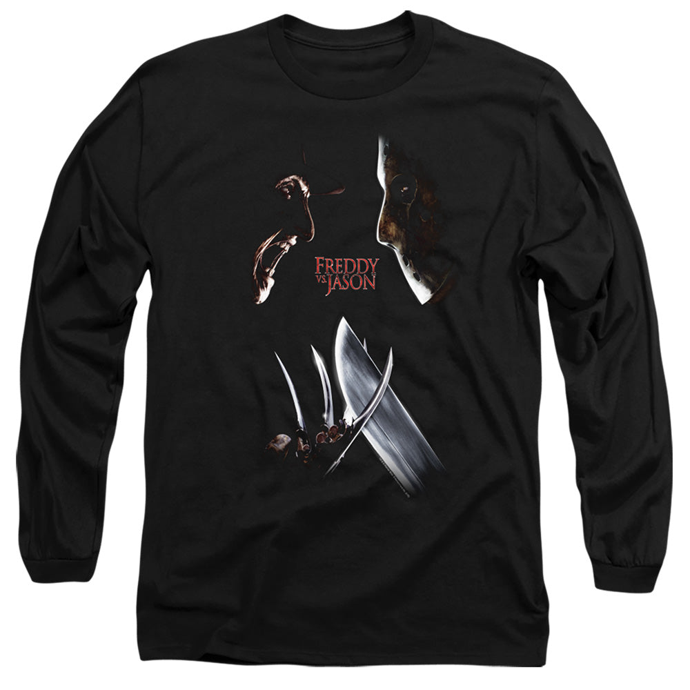 Freddy Vs Jason Face Off Mens Long Sleeve Shirt Black Officially Licensed Officially Licensed