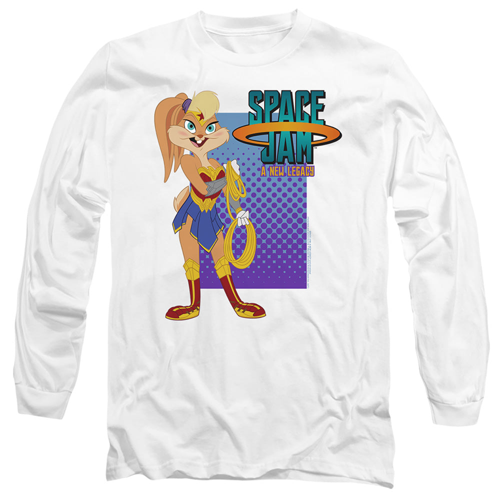 Space Jam 2 Lola Wonder Woman Mens Long Sleeve Shirt White Officially Licensed