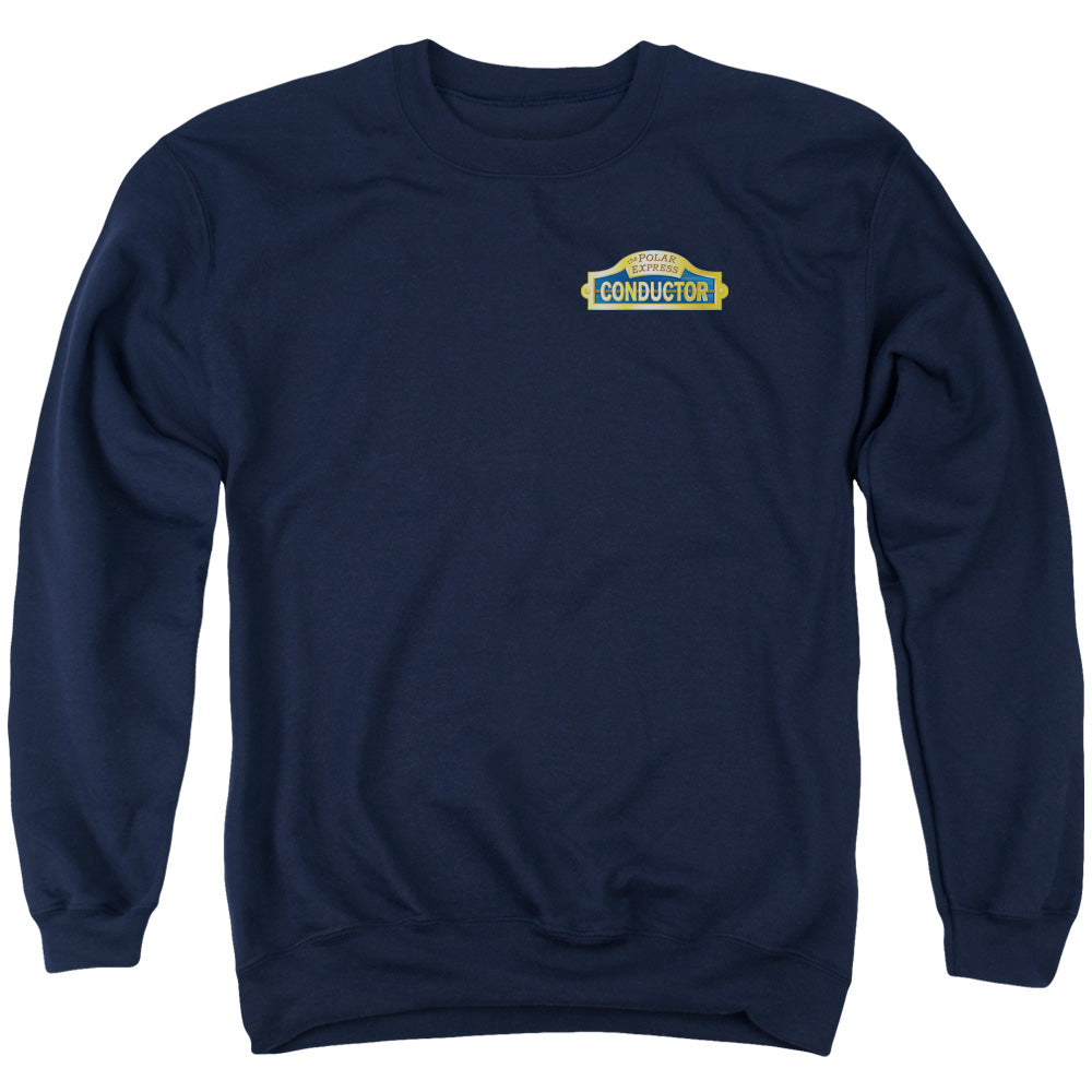 Polar Express Conductor Mens Crewneck Sweatshirt Navy Officially Licensed