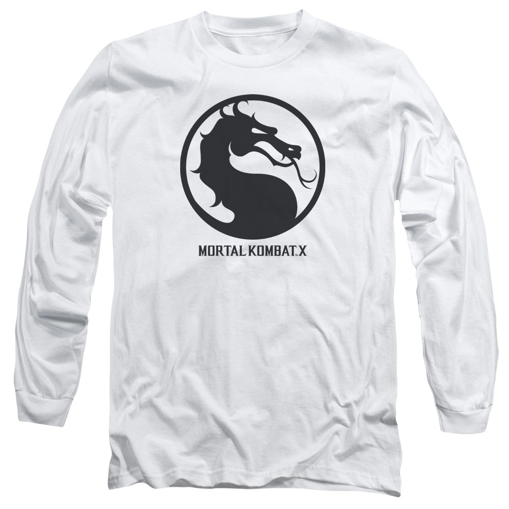 Mortal Kombat X Seal Mens Long Sleeve Shirt White Officially Licensed