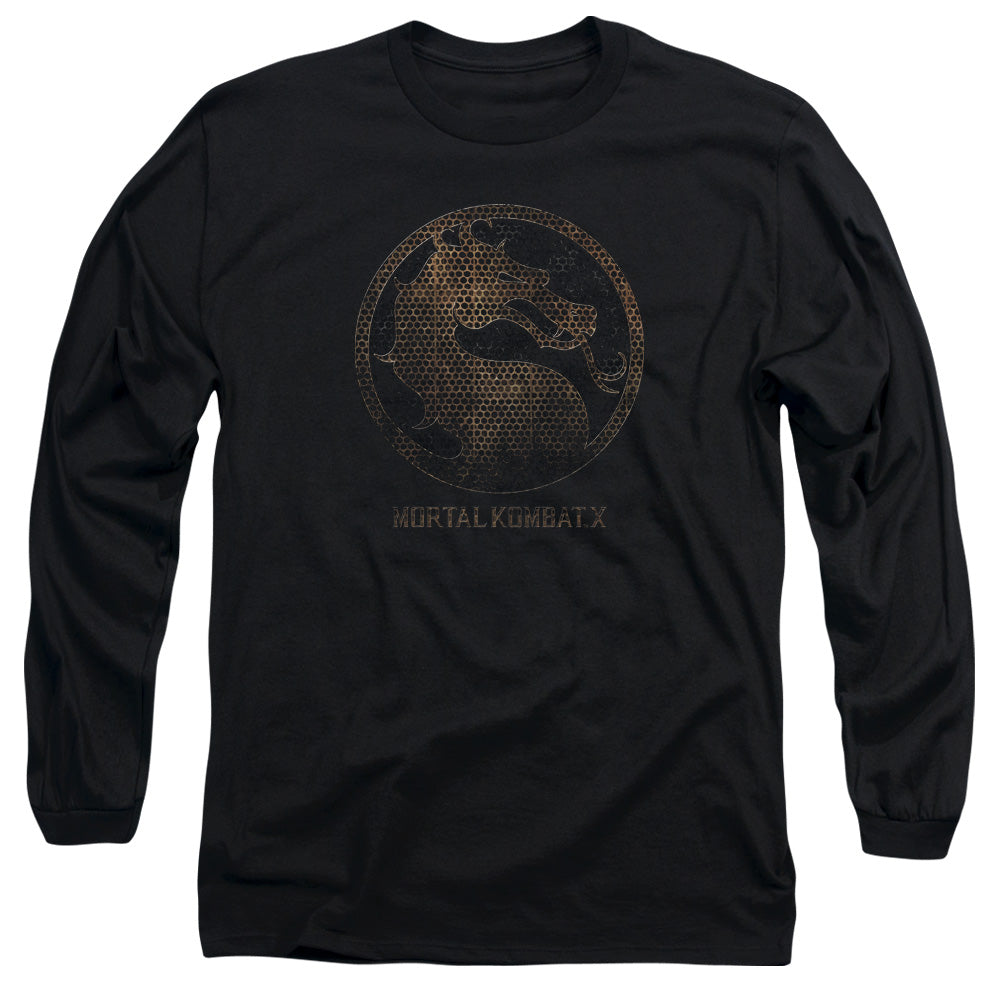 Mortal Kombat X Metal Seal Mens Long Sleeve Shirt Black Officially Licensed