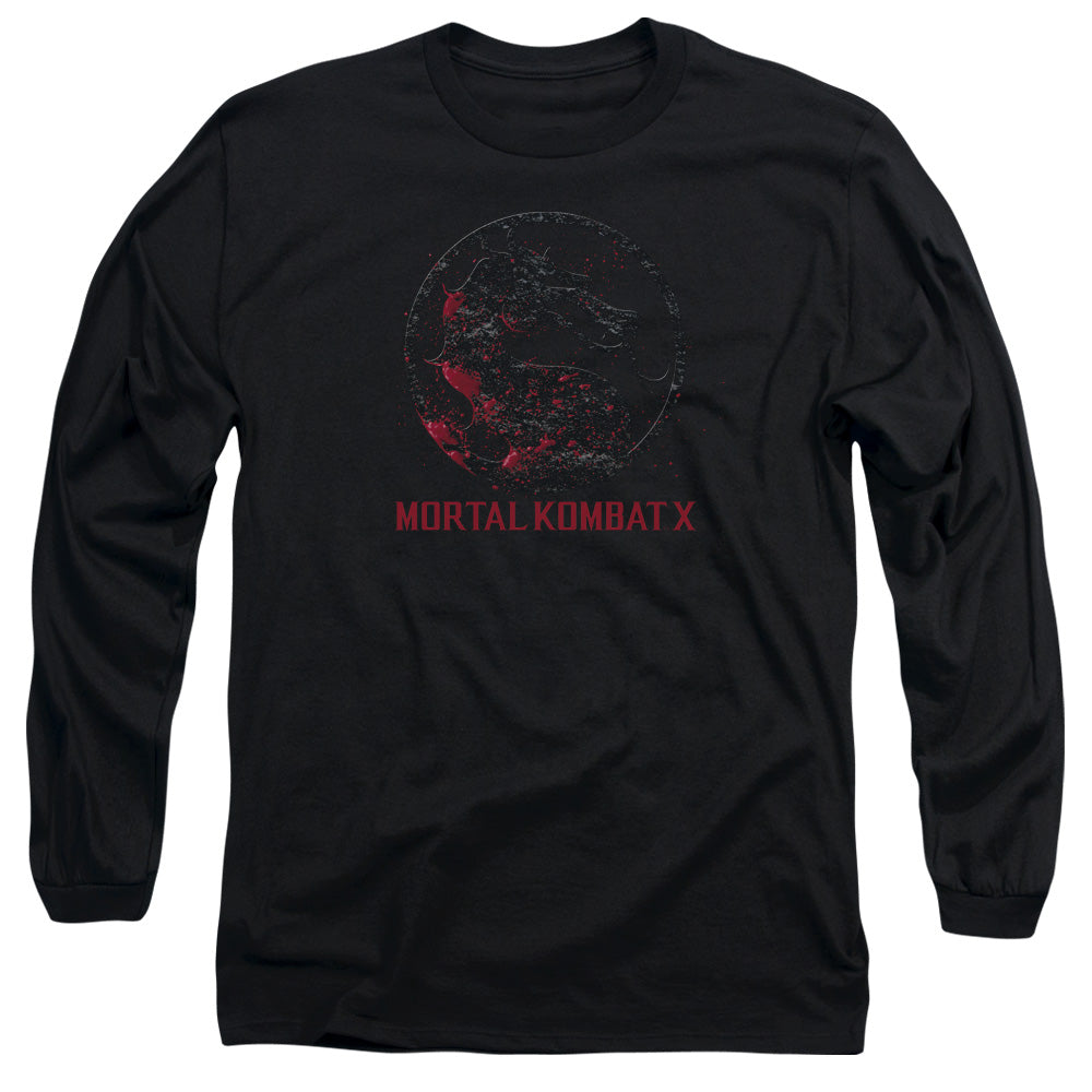 Mortal Kombat X Bloody Seal Mens Long Sleeve Shirt Black Officially Licensed