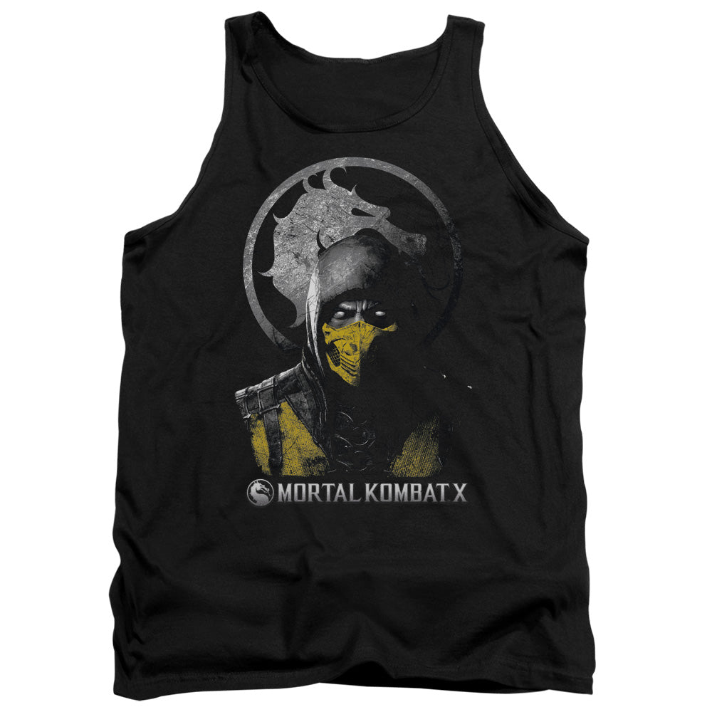 Mortal Kombat X Scorpion Bust Mens Tank Top Shirt Black Officially Licensed
