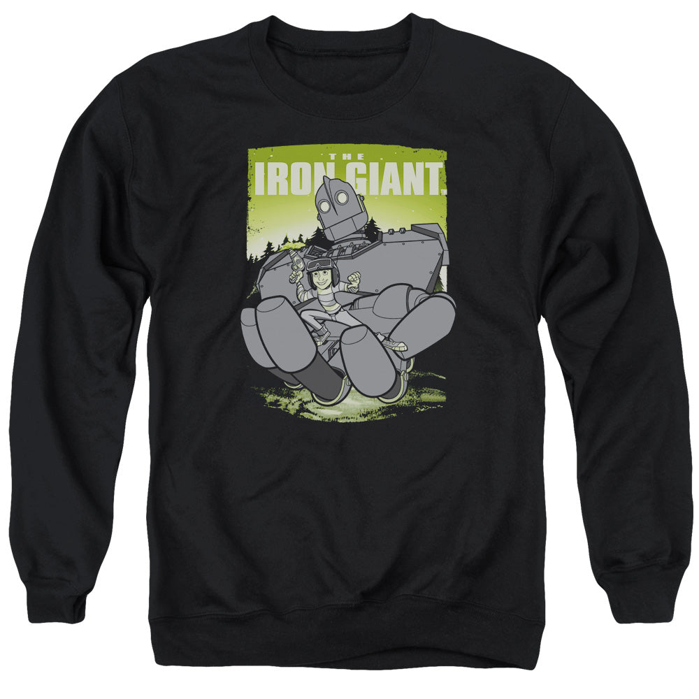 Iron Giant Helping Hand Mens Crewneck Sweatshirt Black Officially Licensed