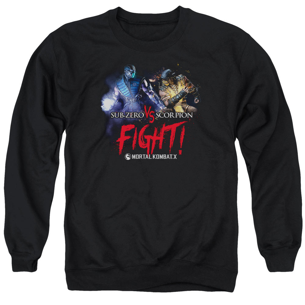 Mortal Kombat X Fight Mens Crewneck Sweatshirt Black Officially Licensed