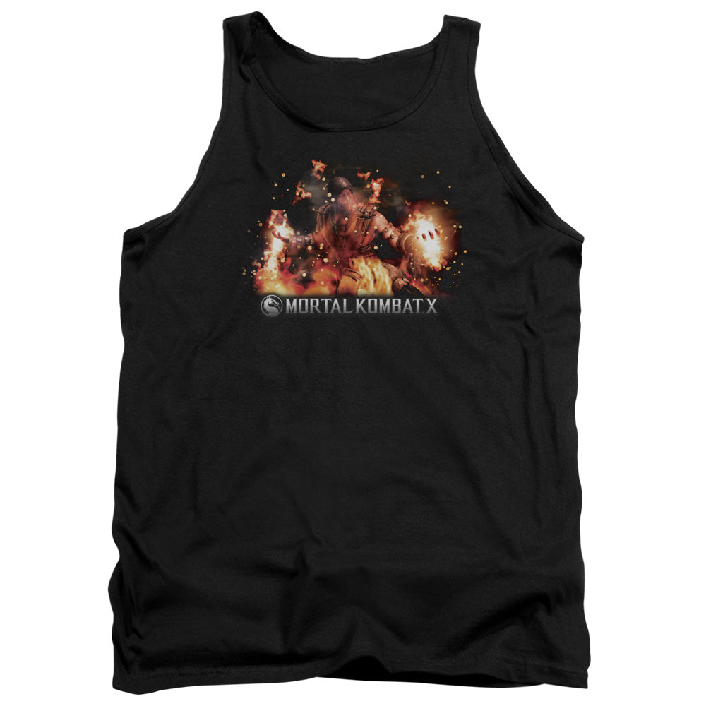 Mortal Kombat X Scorpio Flames Mens Tank Top Shirt Black Officially Licensed
