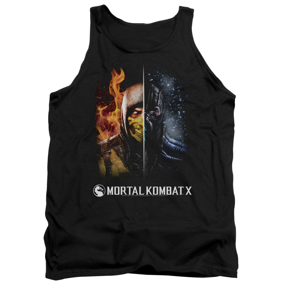 Mortal Kombat Fire And Ice Mens Tank Top Shirt Black Officially Licensed