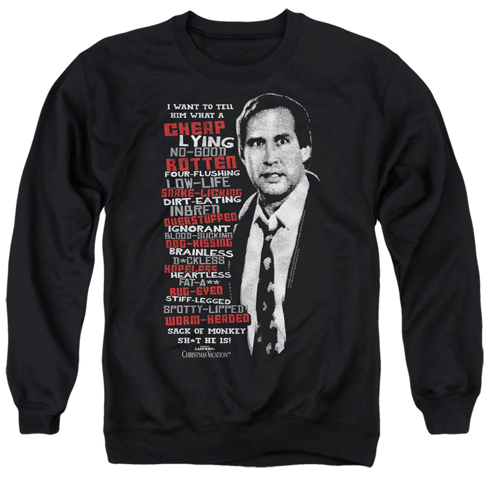 Christmas Vacation Profanities Mens Crewneck Sweatshirt Black Officially Licensed