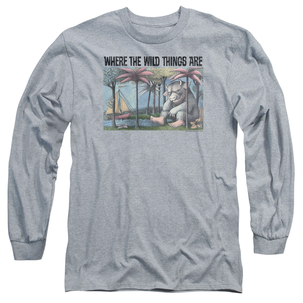 Where The Wild Things Are Cover Art Mens Long Sleeve Shirt Athletic Heather Officially Licensed