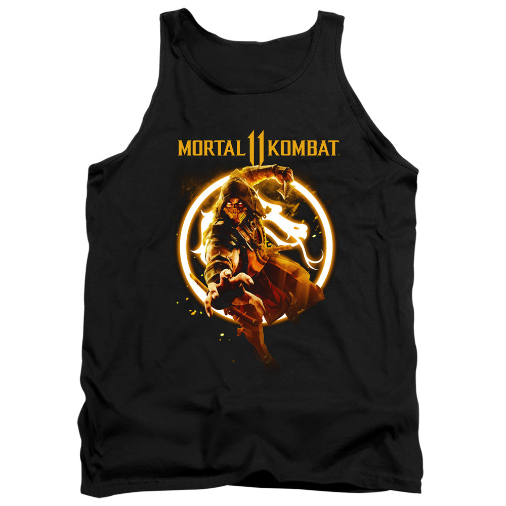 Mortal Kombat 11 Scorpion Flames Mens Tank Top Shirt Black Officially Licensed