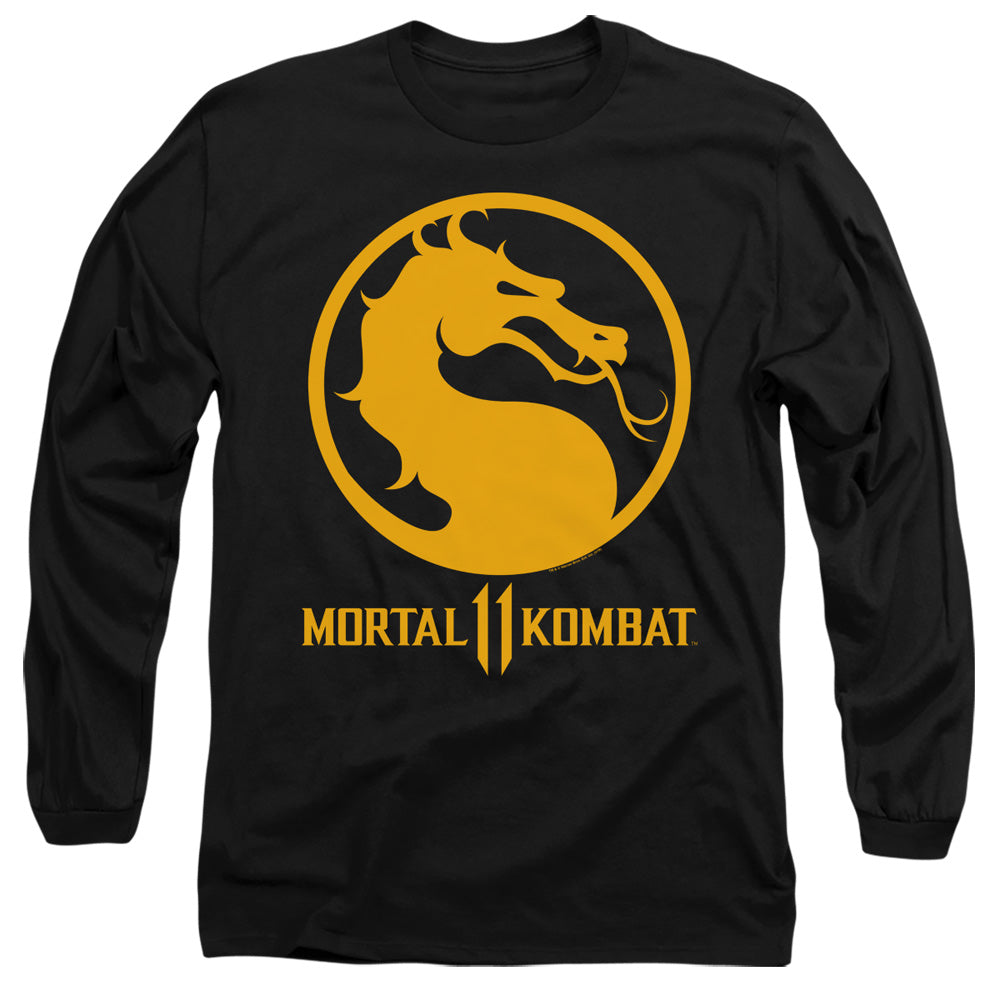 Mortal Kombat 11 Dragon Logo Mens Long Sleeve Shirt Black Officially Licensed