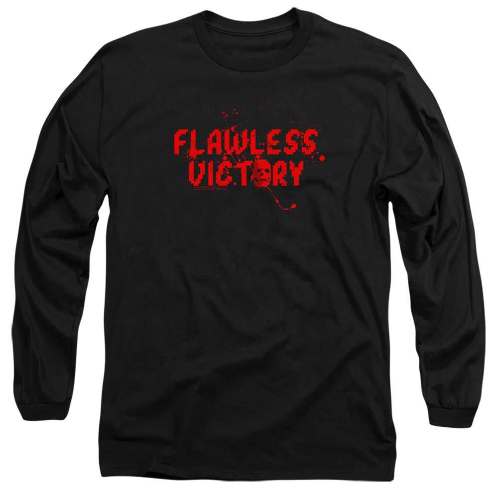 Mortal Kombat Klassic Flawless Victory Mens Long Sleeve Shirt Black Officially Licensed