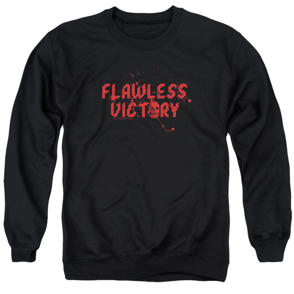 Mortal Kombat Klassic Flawless Victory Mens Crewneck Sweatshirt Black Officially Licensed