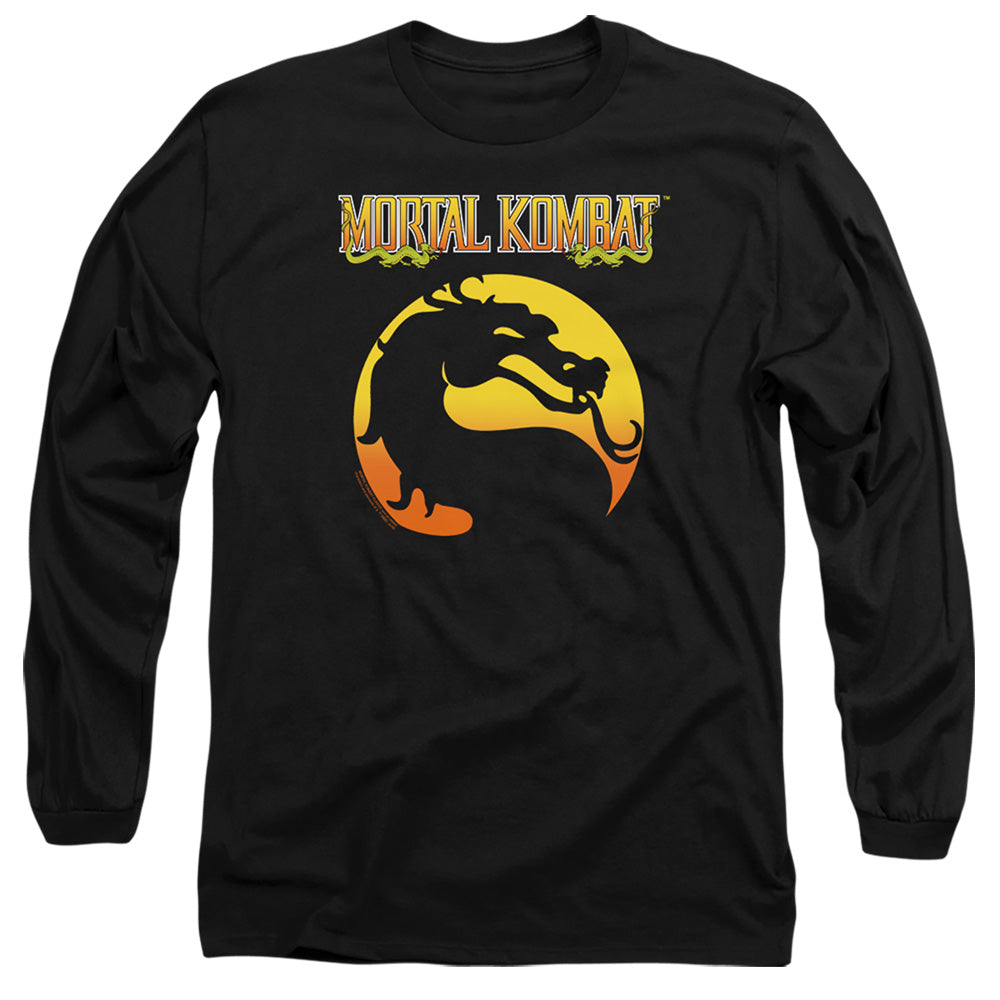 Mortal Kombat Klassic Logo Mens Long Sleeve Shirt Black Officially Licensed