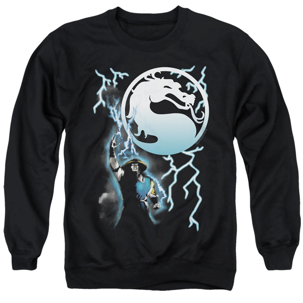 Mortal Kombat Klassic Raiden Mens Crewneck Sweatshirt Black Officially Licensed
