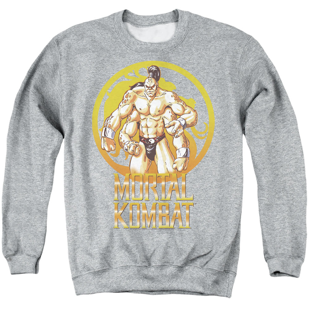 Mortal Kombat Klassic Goro Mens Crewneck Sweatshirt Athletic Heather Officially Licensed
