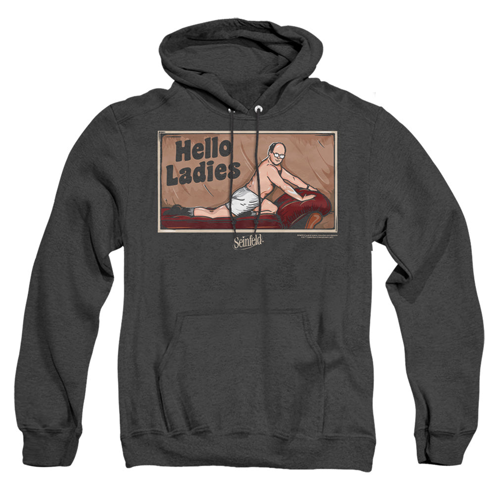 Seinfeld Hello Ladies Heather Mens Hoodie Black Officially Licensed
