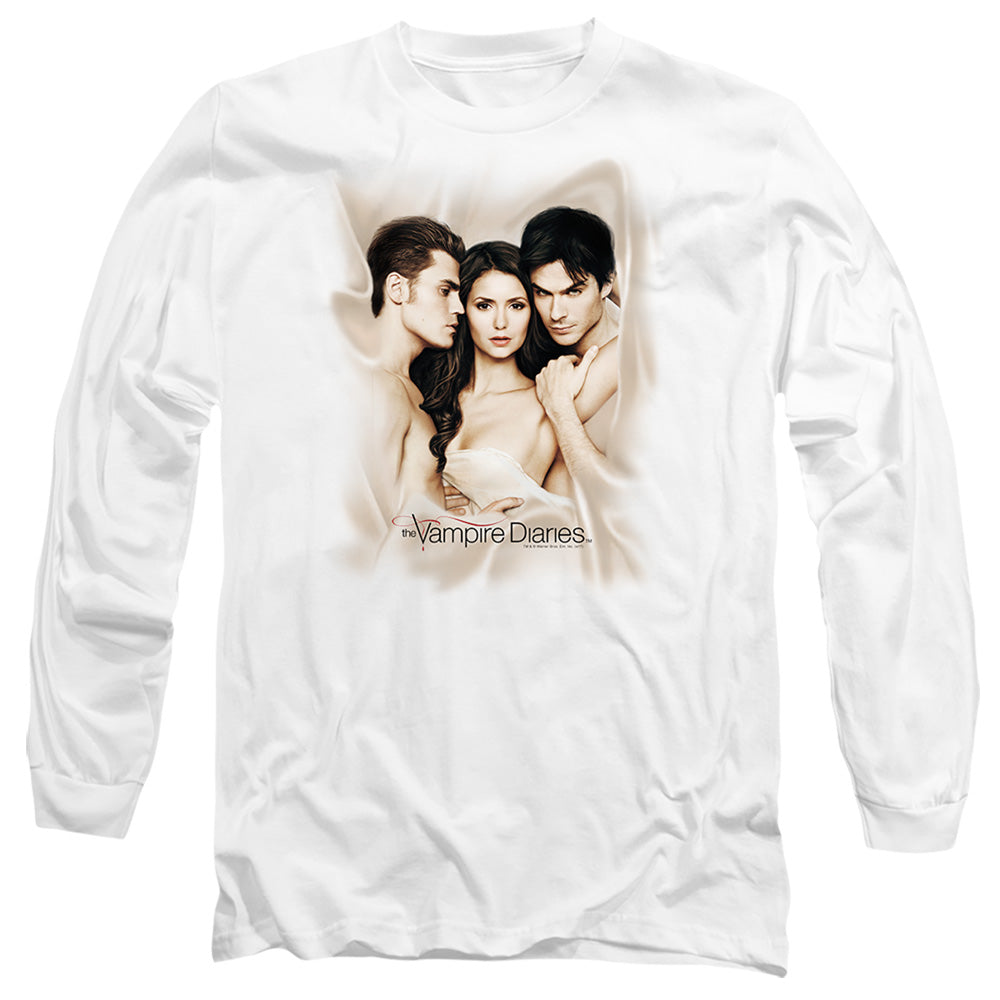 Vampire Diaries Bounded Mens Long Sleeve Shirt White Officially Licensed