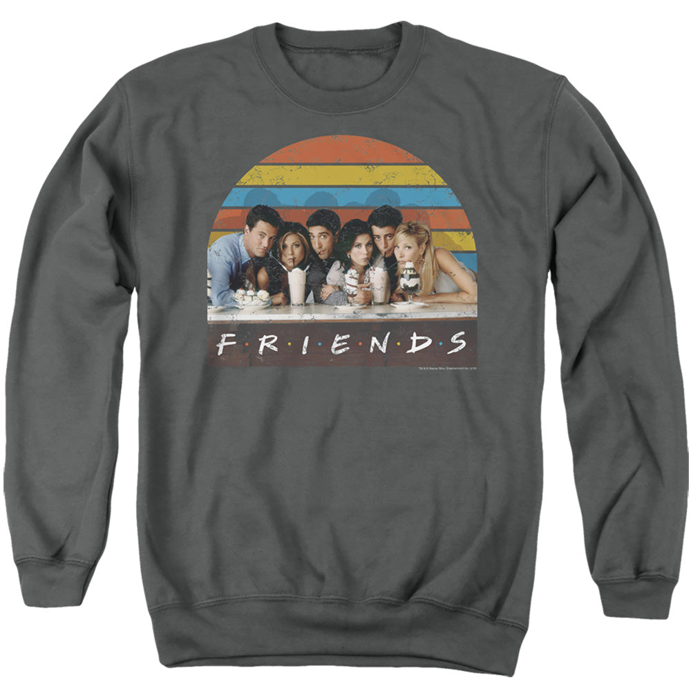 Friends Soda Fountain Mens Crewneck Sweatshirt Charcoal