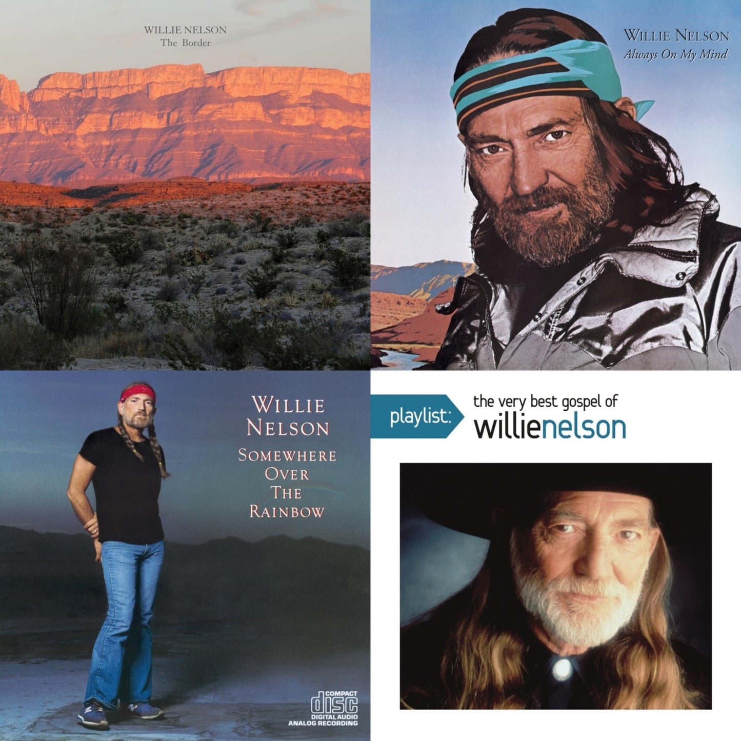 Willie Nelson - Border & Always On My Mind & Over The Rainbow & Playlist: Very Best Gospel Of Willie Nelson - CD Bundle