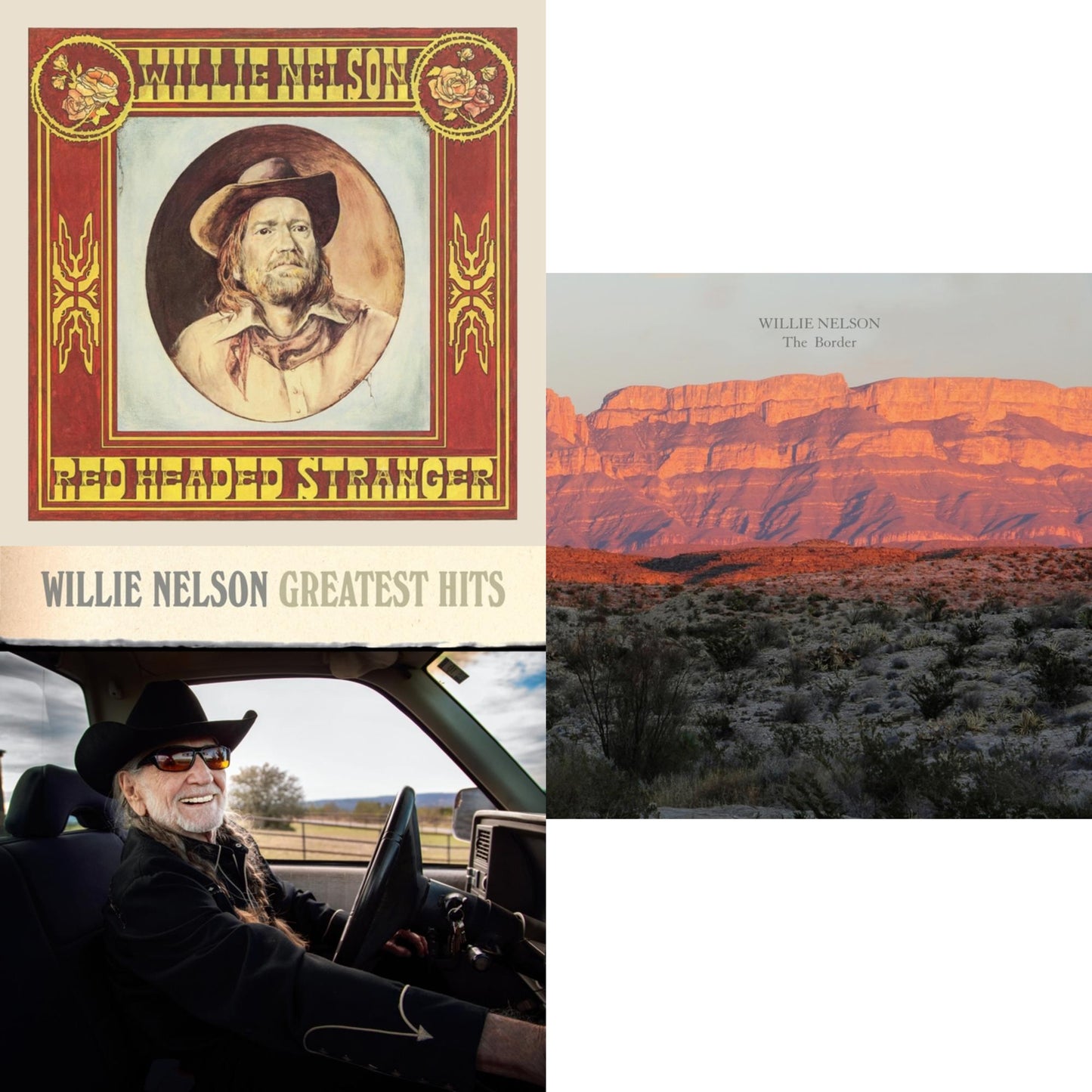 Willie Nelson - Red Headed Stranger (150G/Dl Insert) & Greatest Hits & Border - LP Vinyl Bundle