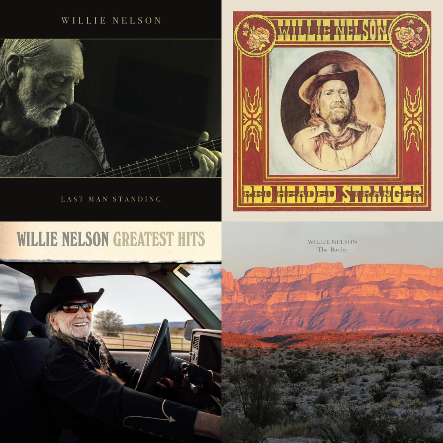 Willie Nelson - Last Man Standing (140G) & Red Headed Stranger (150G/Dl Insert) & Greatest Hits & Border - LP Vinyl Bundle
