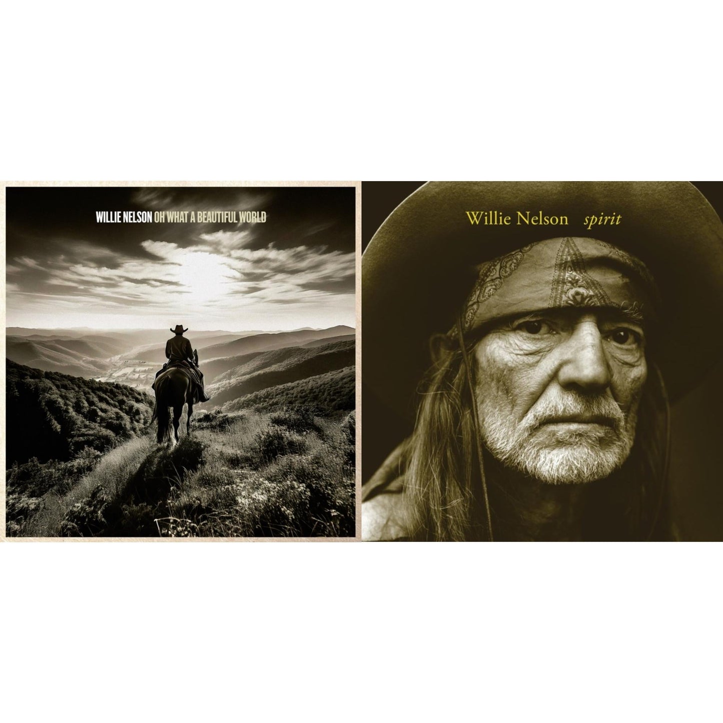 Willie Nelson - Oh What A Beautiful World & Spirit (180G) - LP Vinyl Bundle